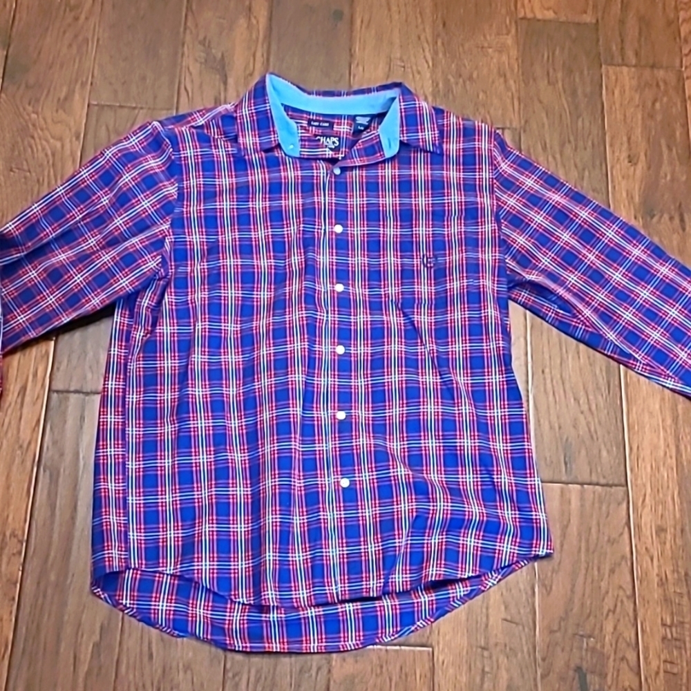 Chaps men's long-sleeved plaid button-up shirt size Large